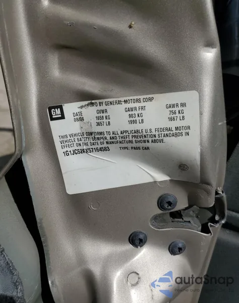 2005 Chevrolet Cavalier z USA, uszkodzony, nr VIN 1G1JC52FX57164583